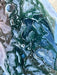 Moss Agate Crystal Moon on Stand
