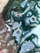 Moss Agate Crystal Moon on Stand