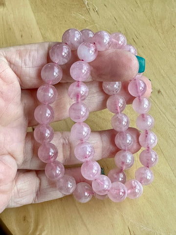 Rose Quartz Bead Bracelet - Various Sizes