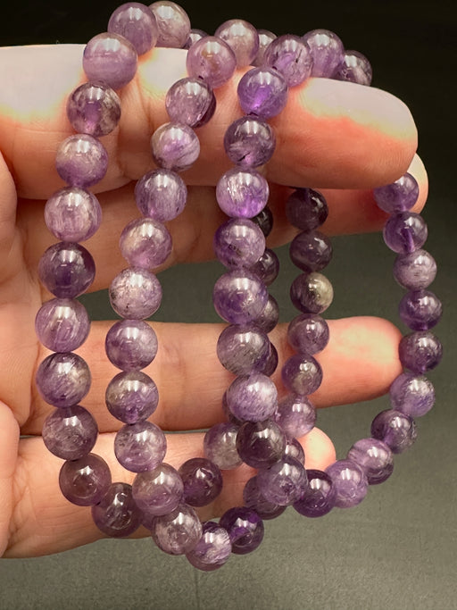Purple Rabbit Hair Bead Bracelet