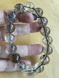 Black Tourmalinated Quartz Bead Bracelet Jewellery