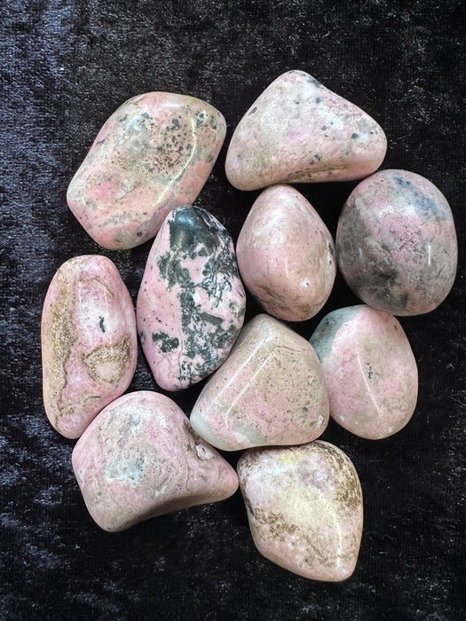 Rhodonite Tumbled Stone - Various Sizes