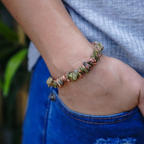 Unakite Chip Bracelet Crystal Jewellery