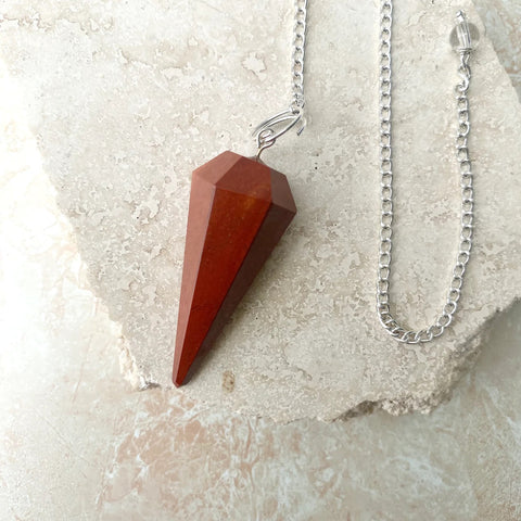Red Jasper Crystal Pendulum