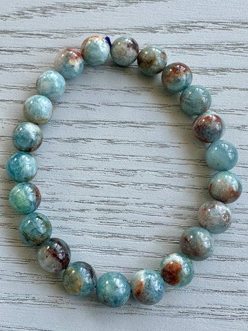 Larimar and Aquamarine Bead Bracelet