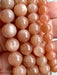Peach Sunstone Bead Bracelet