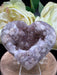Pink Amethyst & Flower Agate Druzy Heart