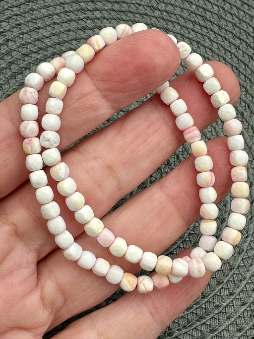 Pink Opal Faceted Bead Bracelet 