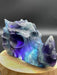 Rainbow Fluorite Crystal Dragons Head Carving