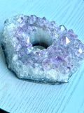 Raw Amethyst Crystal Cluster Votive Candle Holder