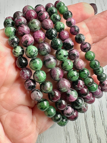 Ruby Zoisite Crystal Bead Bracelet Jewellery