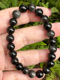 Silver Sheen Obsidian Bead Bracelet Jewellery