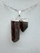 Smoky Quartz Double Natural Point Pendant on high quality Silver plated chain