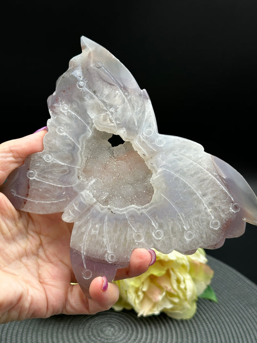 Stunning Druzy Agate Butterfly with a gorgeous rich sparkling druzy centre