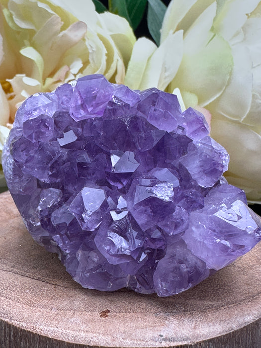 Unique Amethyst Cluster on raw natural base