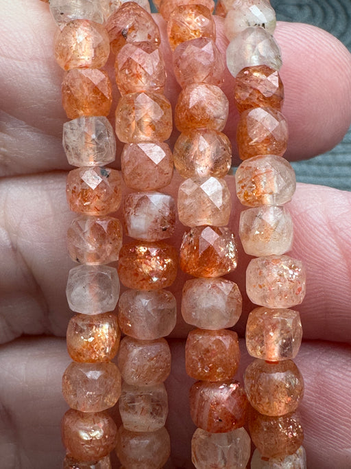 Faceted Golden Sunstone Bead Bracelet