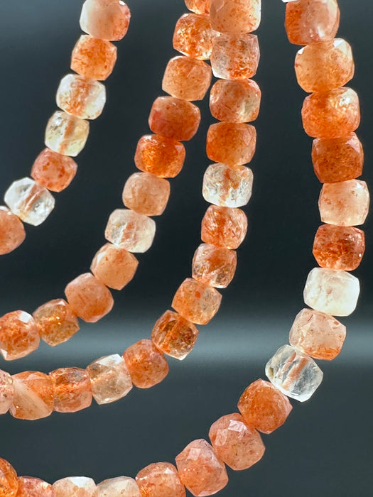 Faceted Golden Sunstone Bead Bracelet