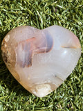 Flower Agate Puffy Heart - Various Choices