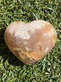 Flower Agate Puffy Heart - Various Choices