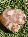 Flower Agate Puffy Heart - Various Choices