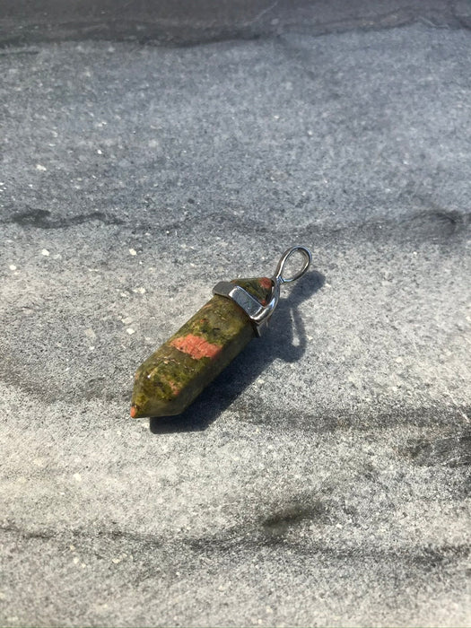 Unakite Double Point Pendant