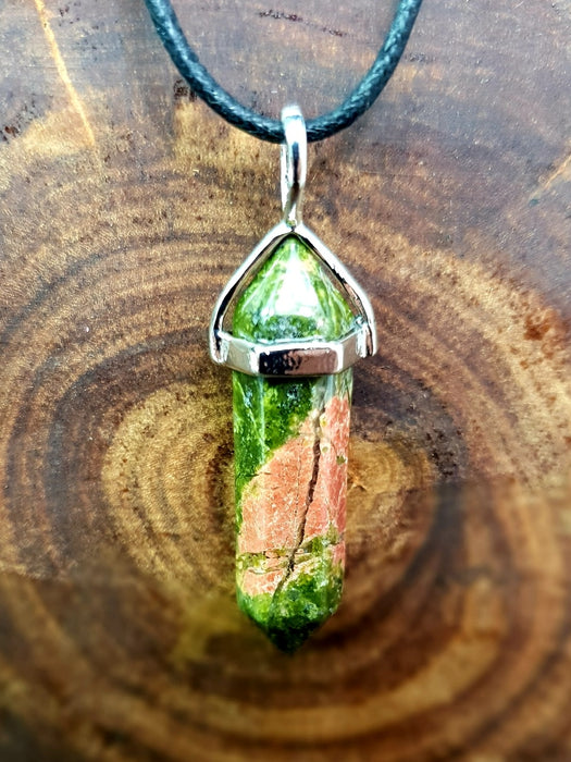 Unakite Double Point Pendant