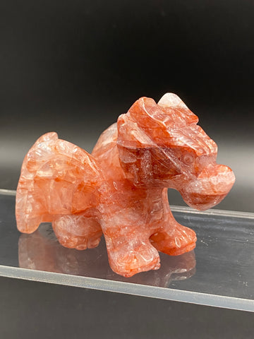 Fire Quartz Crystal Winged Dragon