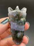 Moss Agate Dragon Head