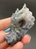 Moss Agate Dragon Head