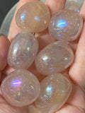 Aura Rose Quartz Tumbled Stone