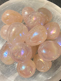 Aura Rose Quartz Tumbled Stone