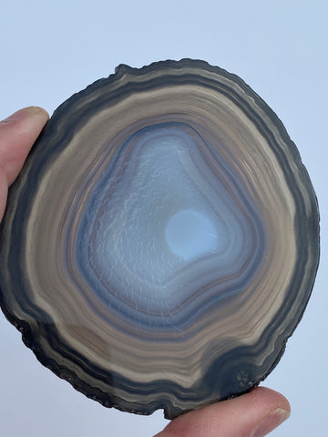 Agate Slice Grey White Blue