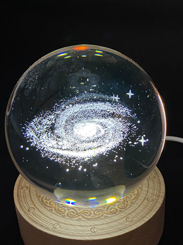 3D Laser Etched Crystal Ball with LED timber base - Various Images