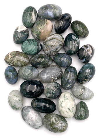 Moss Agate Crystal Tumbled Stones