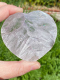 Agate Geode Heart Clear With Rainbows