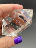 Clear Quartz Laser Etched Moon Star DT Double Terminated Crystal Point