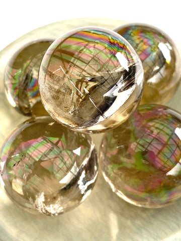 Smoky Quartz Sphere with Rainbow