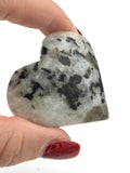 Rainbow Moonstone with Black Tourmaline Heart - Various Choices