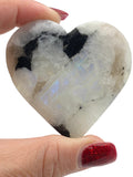 Rainbow Moonstone with Black Tourmaline Heart - Various Choices