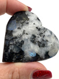 Rainbow Moonstone with Black Tourmaline Heart - Various Choices