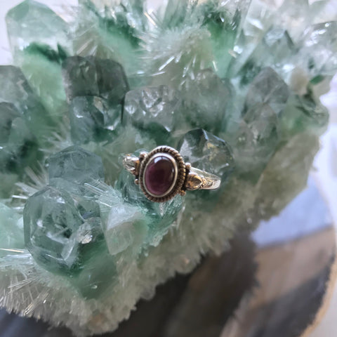 Garnet Ring - 925 Sterling Silver