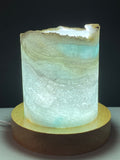 Blue Aragonite Timber LED USB Lamp Crystal Lamp