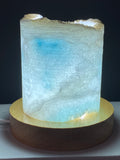 Blue Aragonite Timber LED USB Lamp Crystal Lamp