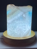 Blue Aragonite Timber LED USB Lamp Crystal Lamp