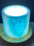 Blue Aragonite Timber LED USB Lamp Crystal Lamp