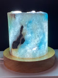 Blue Aragonite Timber LED USB Lamp Crystal Lamp