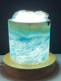 Blue Aragonite Timber LED USB Lamp Crystal Lamp