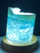 Blue Aragonite Timber LED USB Lamp Crystal Lamp