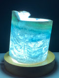 Blue Aragonite Timber LED USB Lamp Crystal Lamp