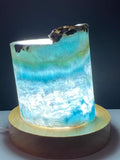 Blue Aragonite Timber LED USB Lamp Crystal Lamp